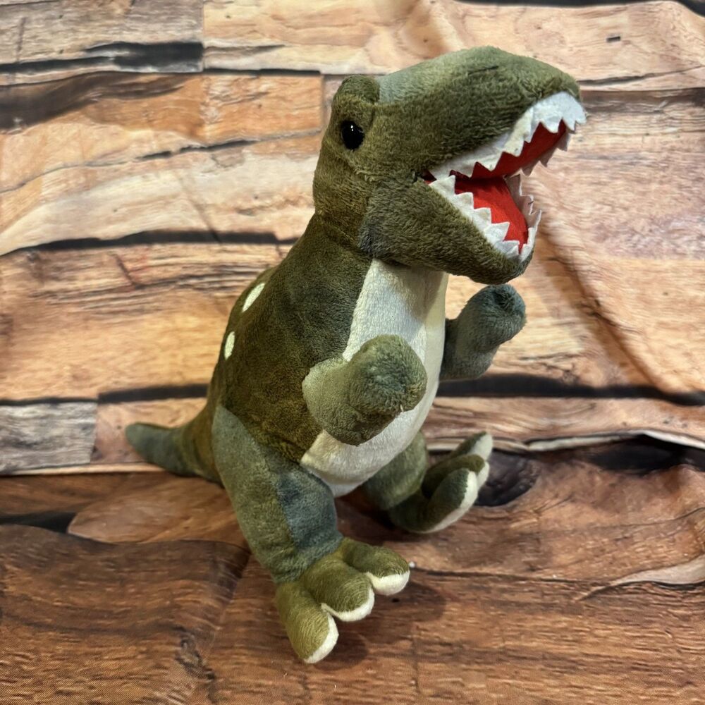 Prextex T-Rex Plush Dinosaur Stuffed Animal Green Tyrannosaurus Rex 10" 2021